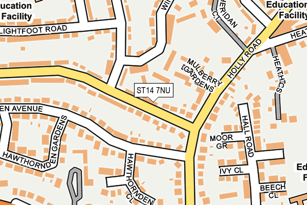 ST14 7NU map - OS OpenMap – Local (Ordnance Survey)