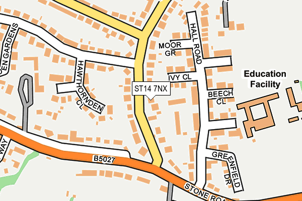 ST14 7NX map - OS OpenMap – Local (Ordnance Survey)