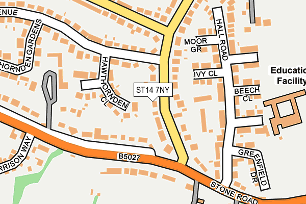 ST14 7NY map - OS OpenMap – Local (Ordnance Survey)