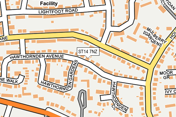 ST14 7NZ map - OS OpenMap – Local (Ordnance Survey)
