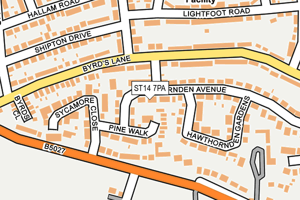 ST14 7PA map - OS OpenMap – Local (Ordnance Survey)