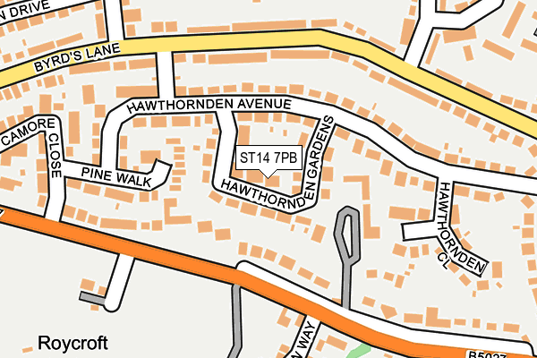 ST14 7PB map - OS OpenMap – Local (Ordnance Survey)