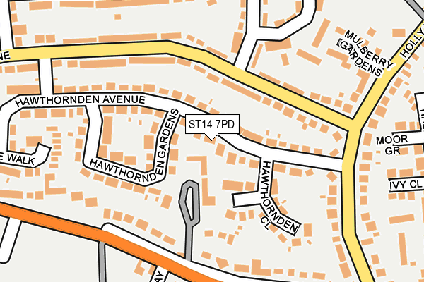 ST14 7PD map - OS OpenMap – Local (Ordnance Survey)