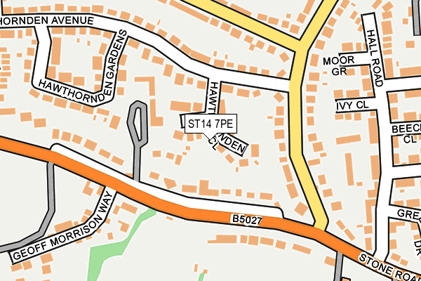ST14 7PE map - OS OpenMap – Local (Ordnance Survey)
