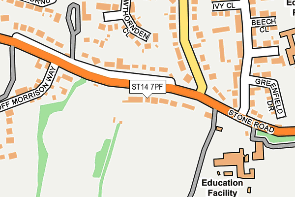 ST14 7PF map - OS OpenMap – Local (Ordnance Survey)