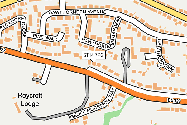 ST14 7PG map - OS OpenMap – Local (Ordnance Survey)