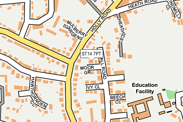 ST14 7PT map - OS OpenMap – Local (Ordnance Survey)