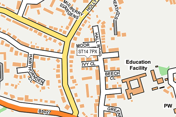 ST14 7PX map - OS OpenMap – Local (Ordnance Survey)
