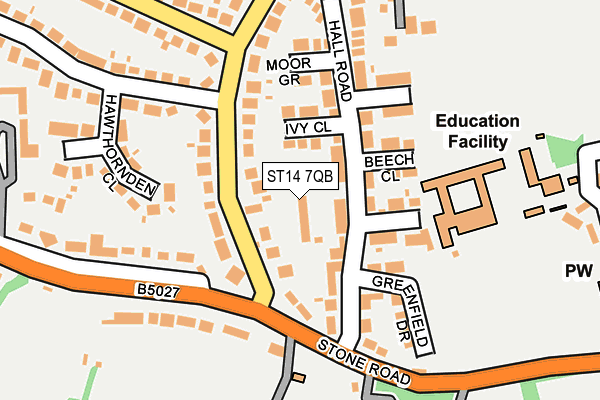 ST14 7QB map - OS OpenMap – Local (Ordnance Survey)
