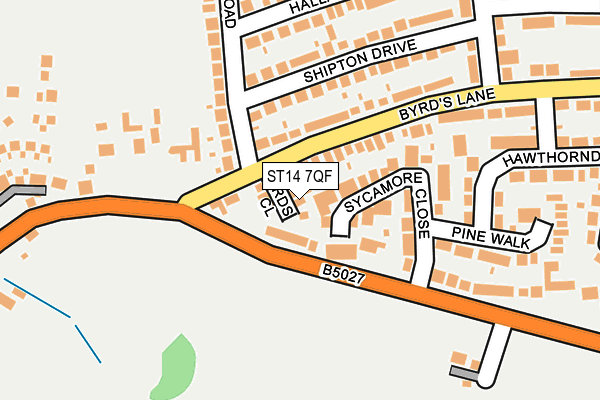 ST14 7QF map - OS OpenMap – Local (Ordnance Survey)