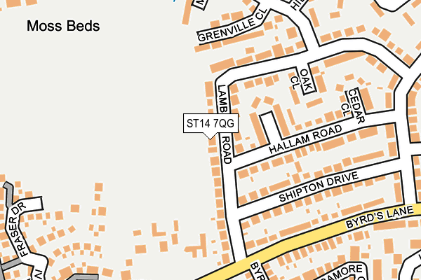 ST14 7QG map - OS OpenMap – Local (Ordnance Survey)