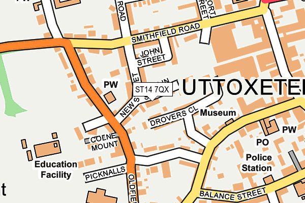 ST14 7QX map - OS OpenMap – Local (Ordnance Survey)