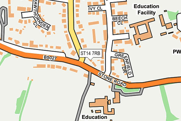 ST14 7RB map - OS OpenMap – Local (Ordnance Survey)