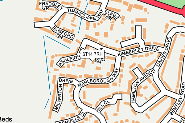 ST14 7RH map - OS OpenMap – Local (Ordnance Survey)