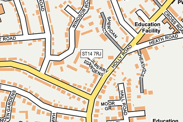 ST14 7RJ map - OS OpenMap – Local (Ordnance Survey)