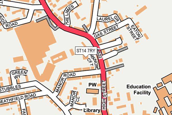 ST14 7RY map - OS OpenMap – Local (Ordnance Survey)