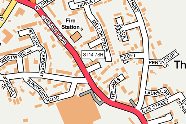 ST14 7SH map - OS OpenMap – Local (Ordnance Survey)