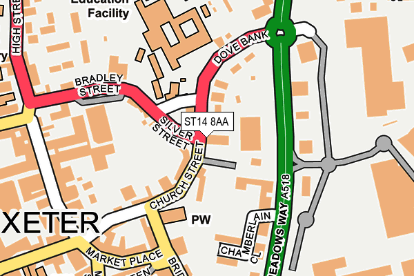 ST14 8AA map - OS OpenMap – Local (Ordnance Survey)