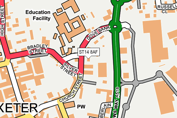 ST14 8AF map - OS OpenMap – Local (Ordnance Survey)