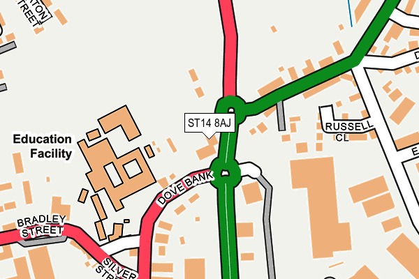 ST14 8AJ map - OS OpenMap – Local (Ordnance Survey)