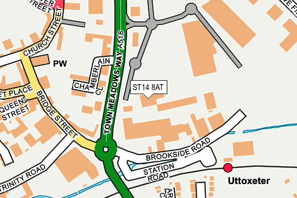 Map of THE WHITE HART AT UTTOXETER LIMITED at local scale