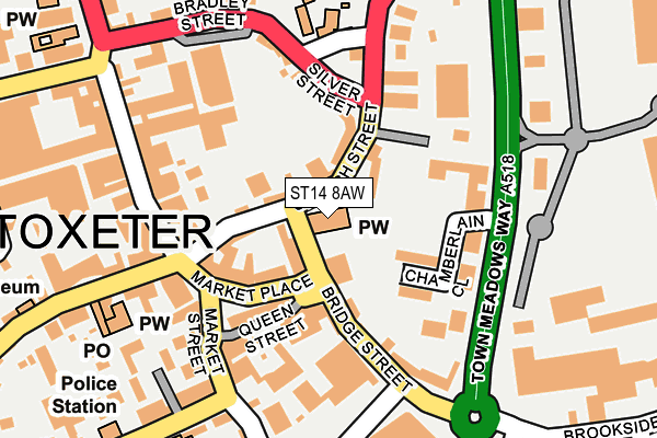 ST14 8AW map - OS OpenMap – Local (Ordnance Survey)