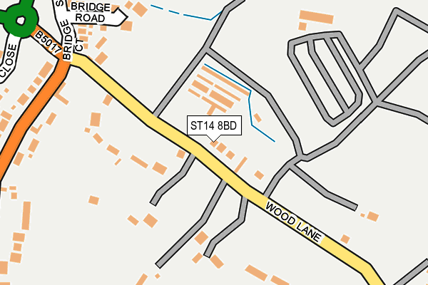 ST14 8BD map - OS OpenMap – Local (Ordnance Survey)