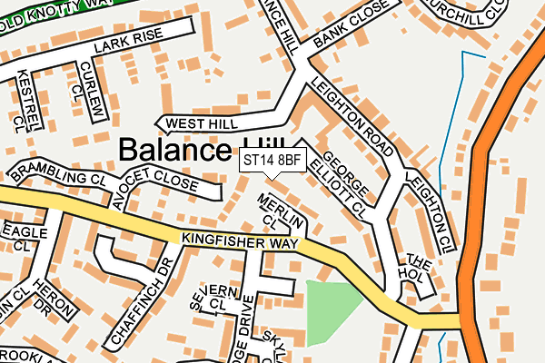 ST14 8BF map - OS OpenMap – Local (Ordnance Survey)