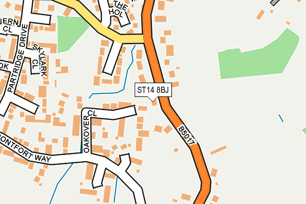 ST14 8BJ map - OS OpenMap – Local (Ordnance Survey)