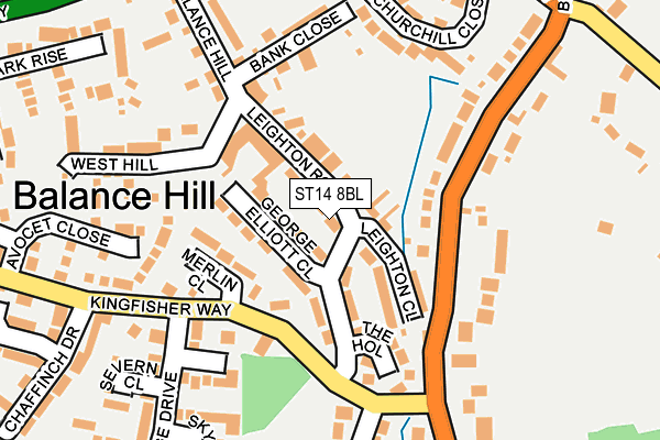 ST14 8BL map - OS OpenMap – Local (Ordnance Survey)