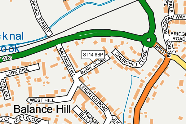 ST14 8BP map - OS OpenMap – Local (Ordnance Survey)