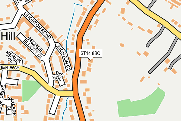 ST14 8BQ map - OS OpenMap – Local (Ordnance Survey)