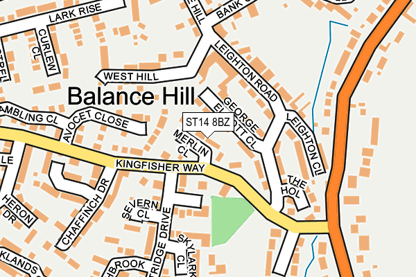 ST14 8BZ map - OS OpenMap – Local (Ordnance Survey)