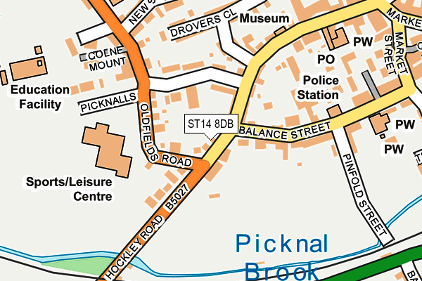 ST14 8DB map - OS OpenMap – Local (Ordnance Survey)