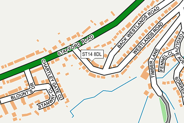 ST14 8DL map - OS OpenMap – Local (Ordnance Survey)