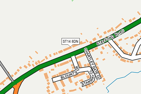 ST14 8DN map - OS OpenMap – Local (Ordnance Survey)