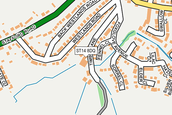 ST14 8DQ map - OS OpenMap – Local (Ordnance Survey)