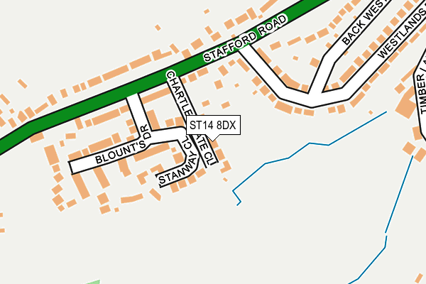 ST14 8DX map - OS OpenMap – Local (Ordnance Survey)