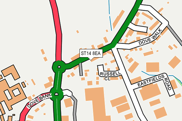 ST14 8EA map - OS OpenMap – Local (Ordnance Survey)