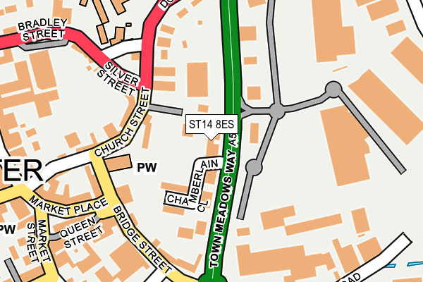 ST14 8ES map - OS OpenMap – Local (Ordnance Survey)