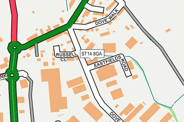 ST14 8GA map - OS OpenMap – Local (Ordnance Survey)