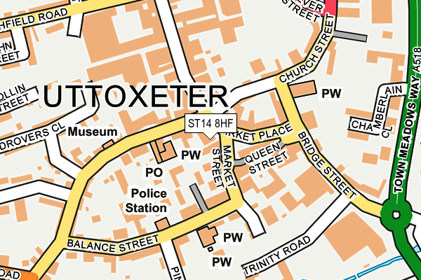 Map of UTTOXETER PODIATRY LIMITED at local scale