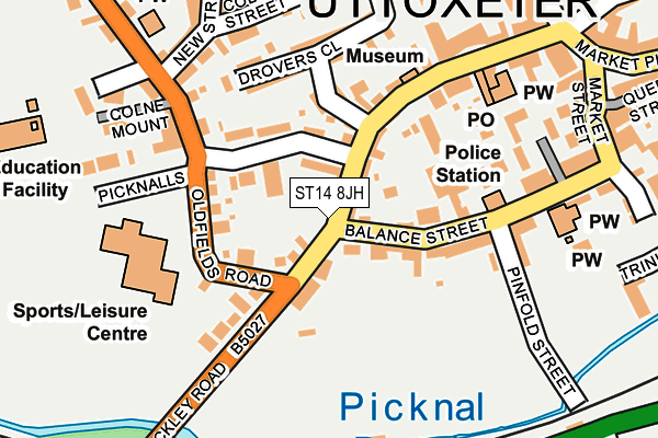 ST14 8JH map - OS OpenMap – Local (Ordnance Survey)