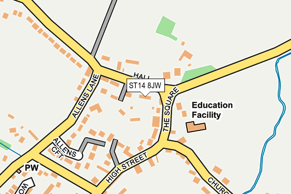 ST14 8JW map - OS OpenMap – Local (Ordnance Survey)