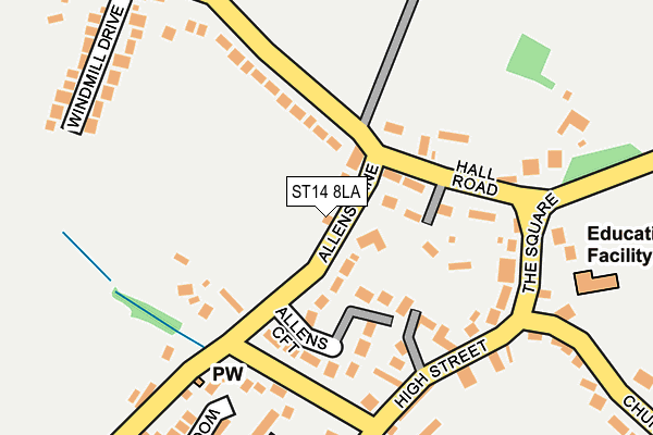 ST14 8LA map - OS OpenMap – Local (Ordnance Survey)