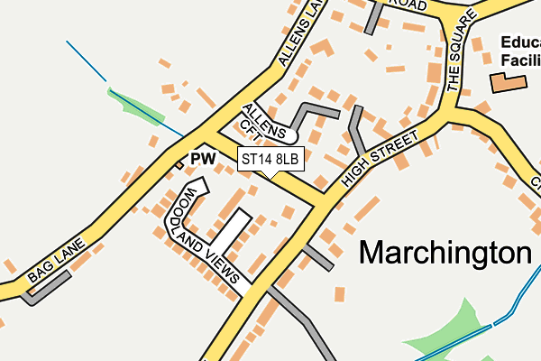 ST14 8LB map - OS OpenMap – Local (Ordnance Survey)