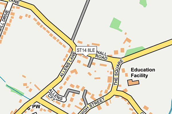 ST14 8LE map - OS OpenMap – Local (Ordnance Survey)