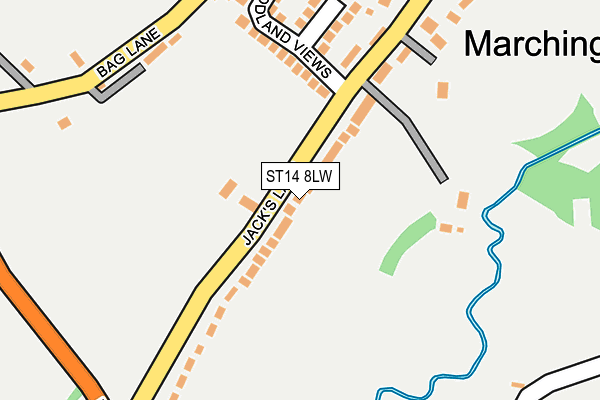 ST14 8LW map - OS OpenMap – Local (Ordnance Survey)
