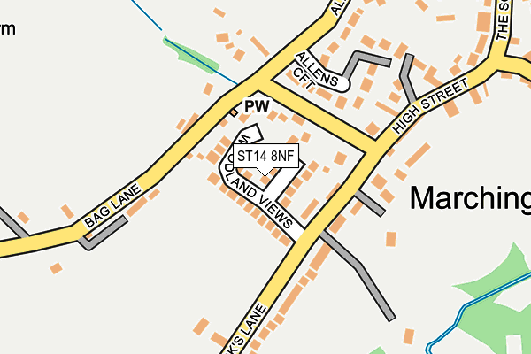 ST14 8NF map - OS OpenMap – Local (Ordnance Survey)