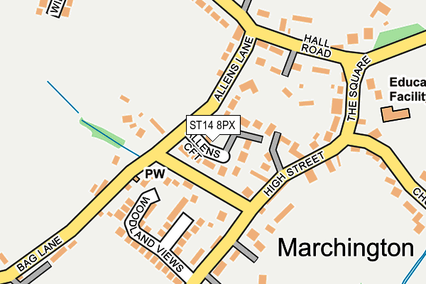 ST14 8PX map - OS OpenMap – Local (Ordnance Survey)
